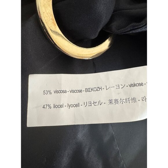 Zara Black XS Satin Long Sleeve Gold Ring Detail Top - Picture 10 of 10
